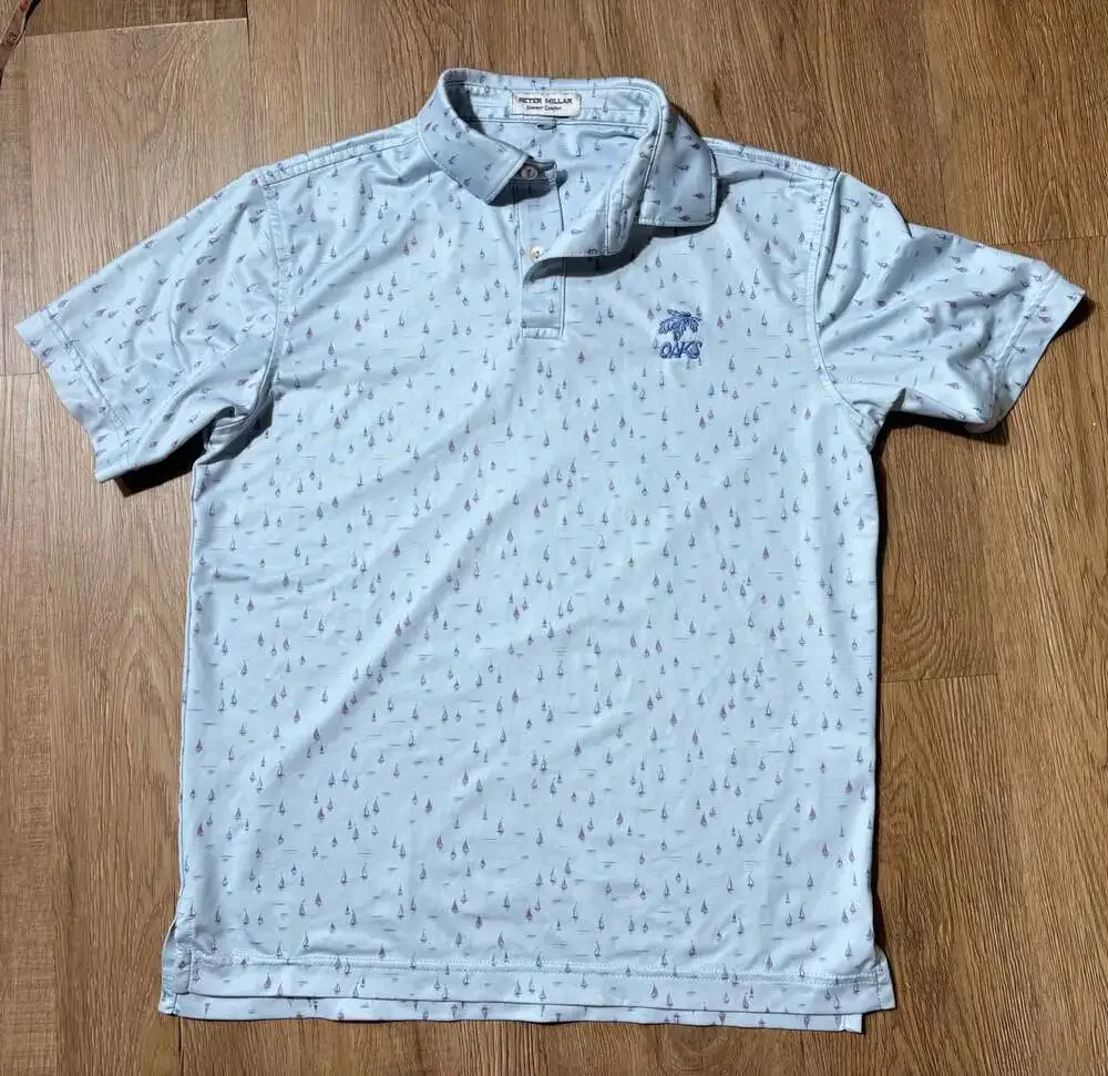 Peter Millar Summer Comfort Performance Polo gold shirt kids Medium